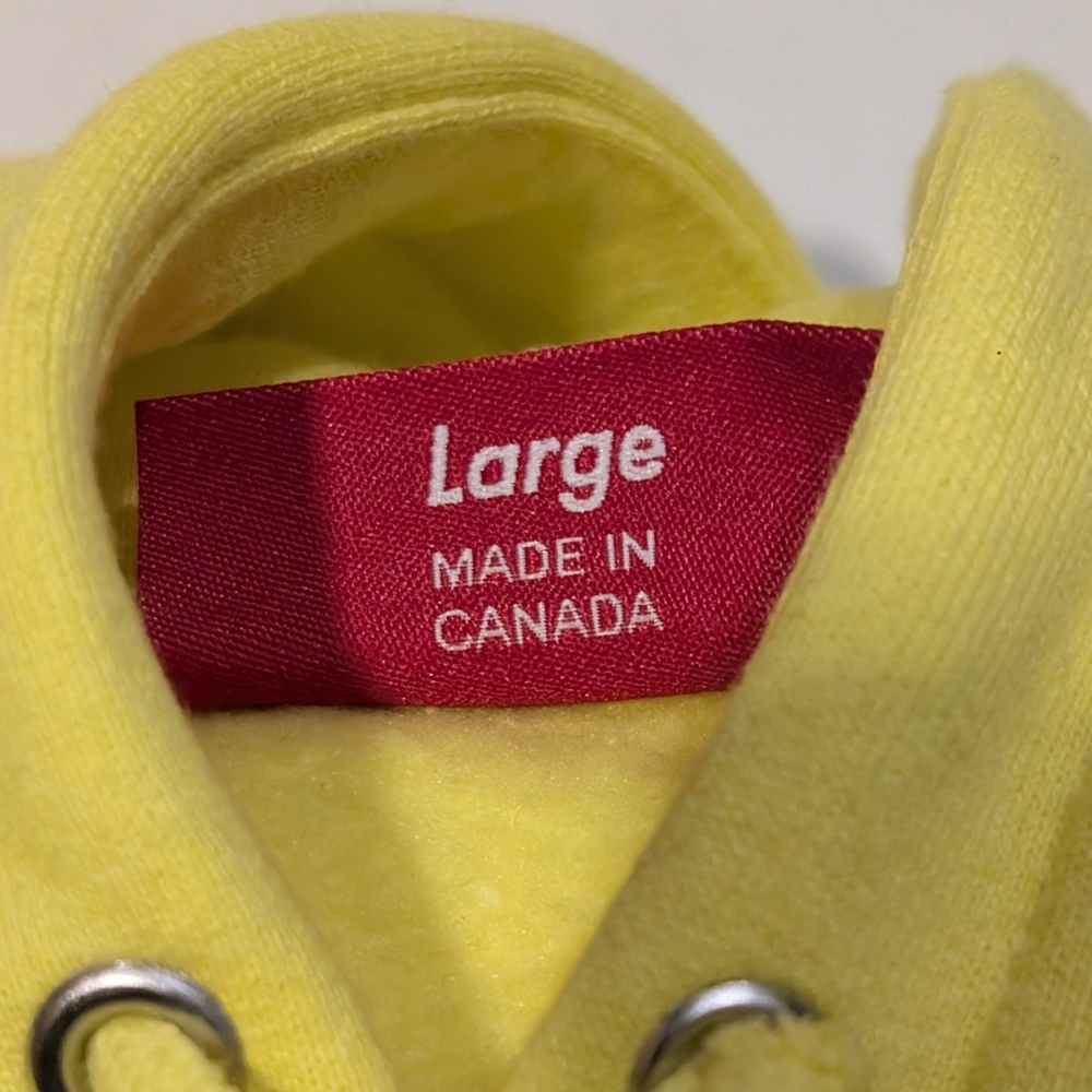 Supreme Small Box Hooded Sweatshirt Lemon Retail $148 Large Hoodie - Picture 3 of 9